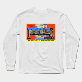 Greetings from Pensacola Florida - Vintage Large Letter Postcard Long Sleeve T-Shirt